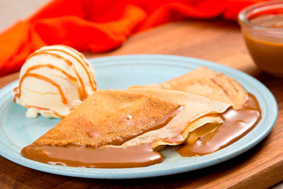 Receita de Crepe com Recheio de Doce de Leite.